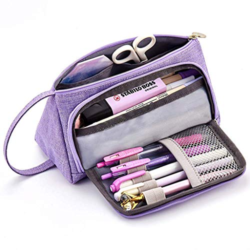 Mambain Astuccio Matite Grande Capacità Astuccio Portapenne Kawaii Scuola Tela Pencil Case Con Cerniere Zip Ragazza Ragazzo Bambini Cancelleria Astucci,20X11CM