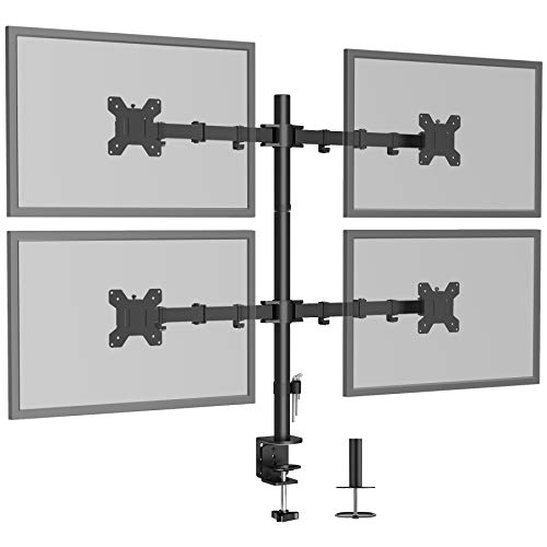 BONTEC Braccio per 4 Monitor TV Stand Supprto da Tavolo Montaggio da Scrivania LCD LED Computer Schermo di TV da 13