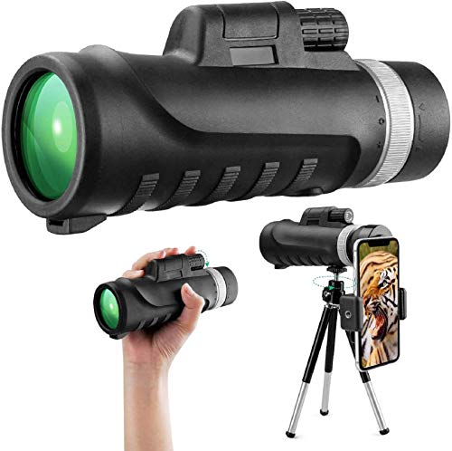 innislink Telescopio Monoculare 12X50 HD Monocular Telescope Impermeabile BAK4 cannocchiale con adattatore cellulare e treppiede, Monocolo per Bird Watching Caccia Campeggio partita di calcio Concerti