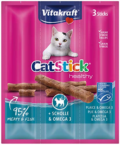 VITAKRAFT Cat Stick Mini con Sogliola e Omega 3 confezione da 18 Gr 3 Pezzi