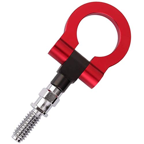 Auto Rimorchio Gancio Traino Anello, Gancio di Traino da Corsa Lega di Alluminio Anteriore Occhio Accessorio Universale Gancio Rimorchio Paraurti Anteriore Auto Modificato (Rosso)