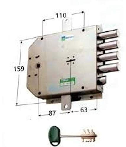 SERRATURA DI SICUREZZA MOTTURA, Serratura triplice con chiavi a doppia mappa. Serratura per porte blindate ANTIDECO DUE MANO DESTRA