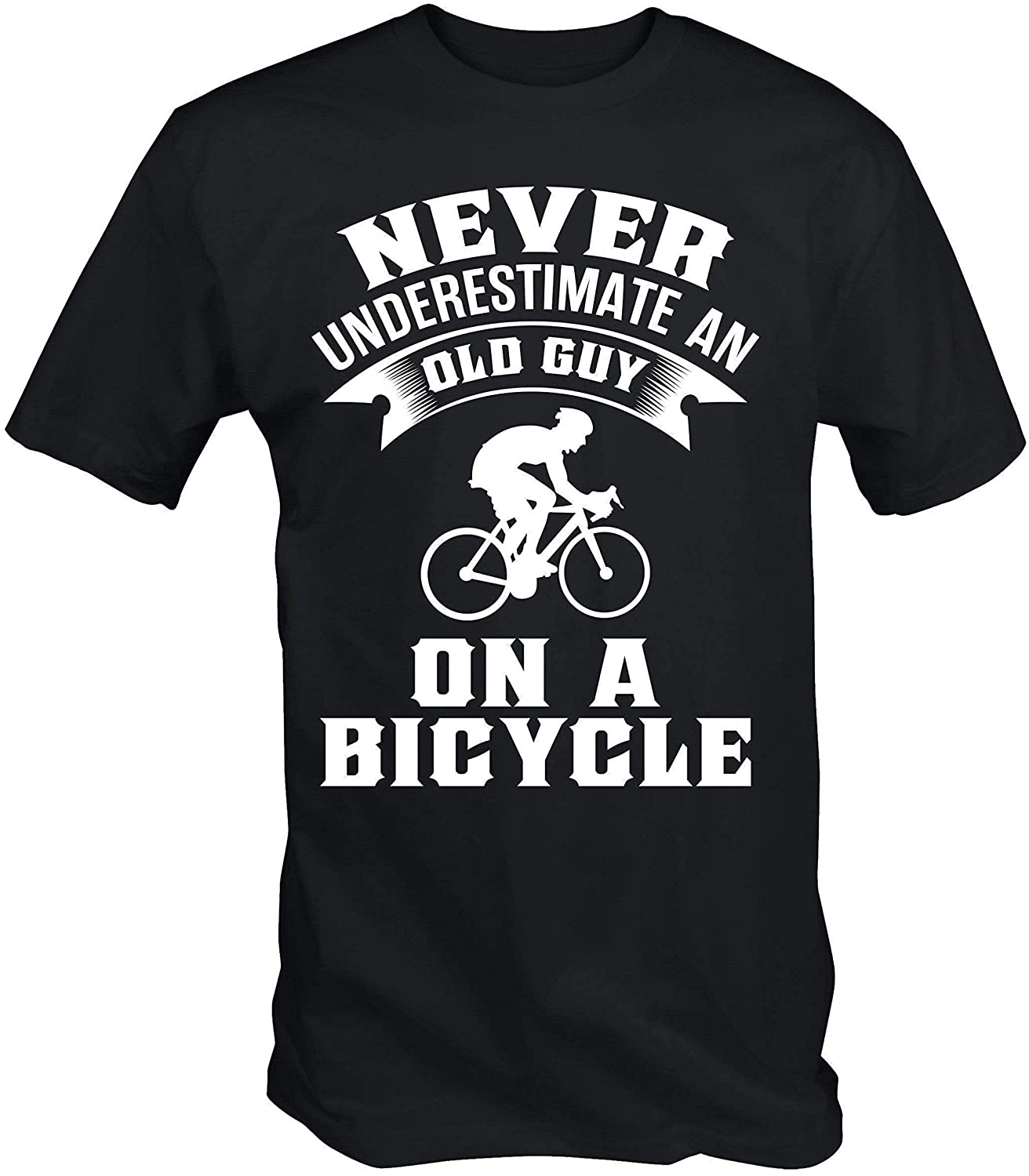 6TN Uomo Mai Sottovalutare Un Vecchio Ragazzo su Una Bicicletta Divertente T Shirt in Bicicletta