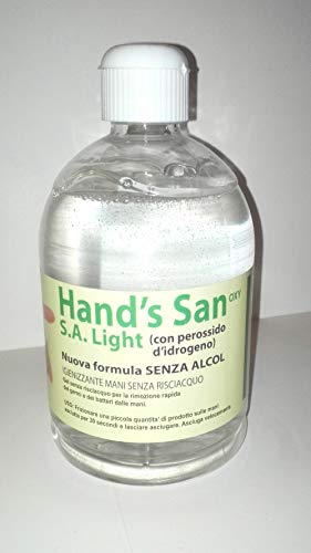 HAND'S SAN OXY con Perossido d'Idrogeno Sanitizzante Igienizzante Lavamani in Gel Senza Risciacquo 500ml Nuova Formula senza Alcol