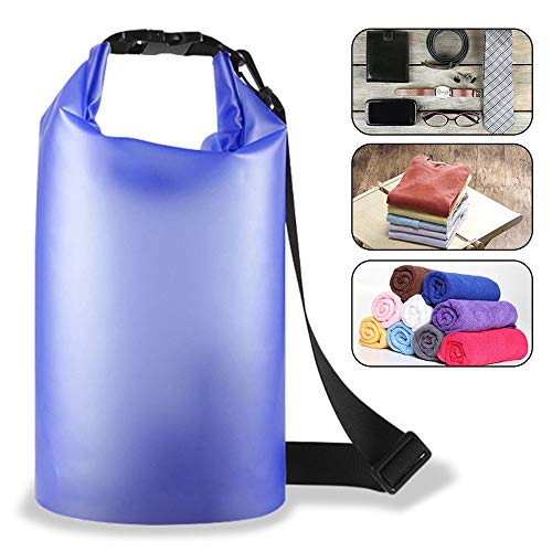 3L Borsa Impermeabile per Esterno Portatile,Borsa per Secchiello Imbottita Impermeabile con Tracolla Regolabile Lunga,Borsa Impermeabile da Campeggio in PVC per Rafting da Nuoto,Pieghevole(Blu)