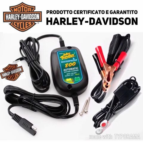 CARICA BATTERIE BATTERIA CARICABATTERIA BATTERY TENDER MANTENITORE DI CARICA INTELLIGENTE IMPERMEABILE RESISTENTE ACQUA 800 mA GARANTITO HARLEY DAVIDSON SPORTSTER 883 1200 XL DYNA SOFTAIL TOURING