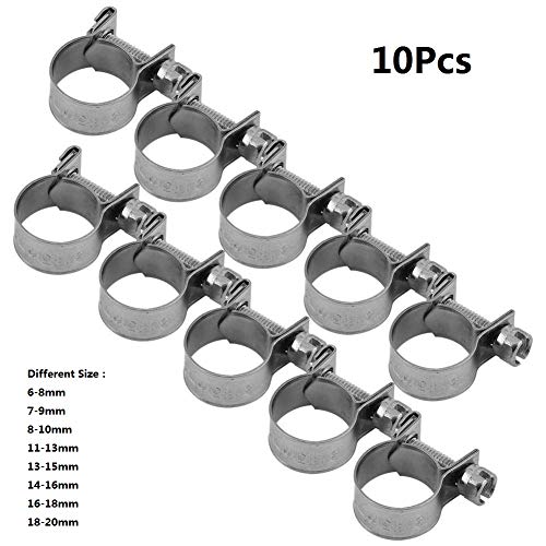 Fascette acciaio inox heavy duty T-Bolt mini linea di carburante clip tubo 6mm-20mm dimensioni opzionali per impianto idraulico 10 pz/set (13-15 mm)