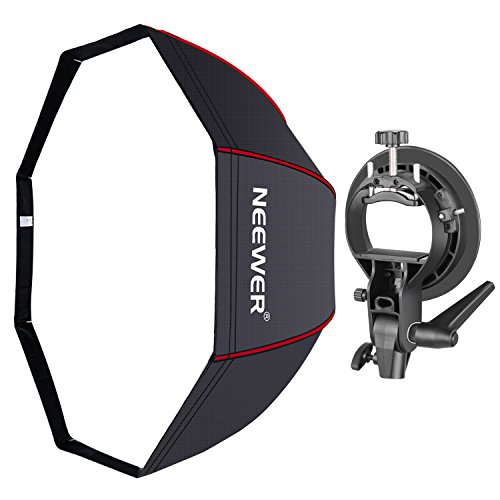 Neewer 120cm Softbox Ottagonale con Bordi Blu, Staffa-S di Montaggio con Attacco Bowens & Borsa di Trasporto, per Speedlite Flash Monoluci Ritratti Foto di Prodotti