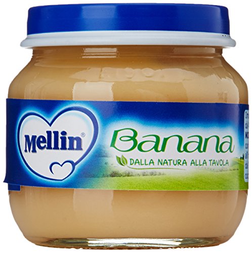 Mellin - Omogeneizzato Banana - 12 confezioni da 2 pezzi da 100 g [24 pezzi, 2400 g]