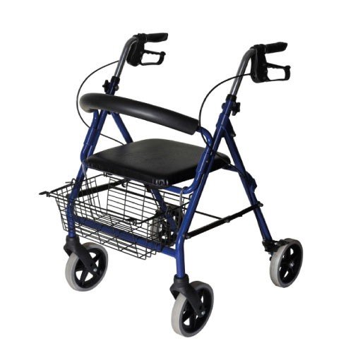 DEAMBULATORE ROLLATOR PIEGHEVOLE IN ALLUMINIO CON SEDILE IMBOTTITO E CESTINO - TERMIGEA Mod. RO23