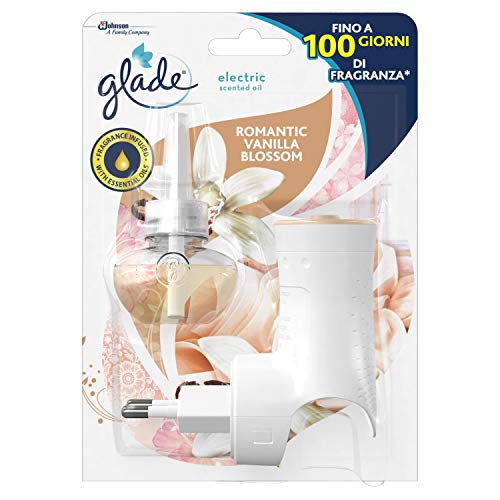 Glade Diffusore di Oli Essenziali Elettrico, Starter Set, Fragranza Romantic Vanilla Blossom, Confezione da 1 Ricarica, 20 ml