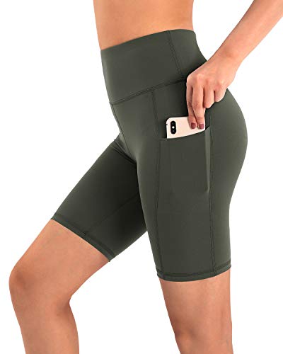 Promover Pantaloni da Yoga Donna Alta Vita con da Corsa Allenamento Pantaloncini da a 4 Vie con Controllo Pancia Yoga Pantaloni Corti con Tasche Laterali