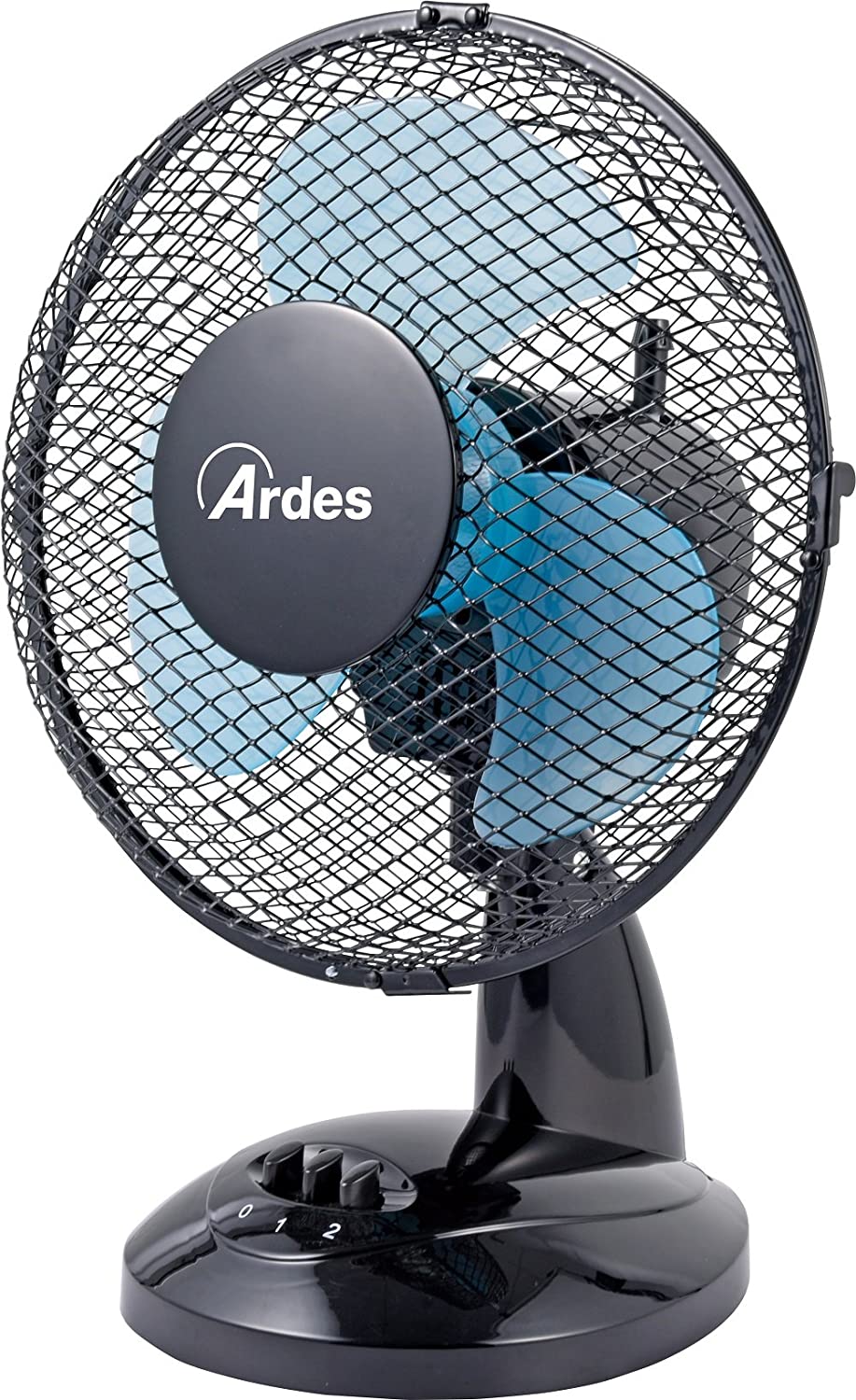 Ardes AR5EA23 EASY 23 Ventilatore da Tavolo Pala 23 cm 2 livelli di Velocità, Total Black