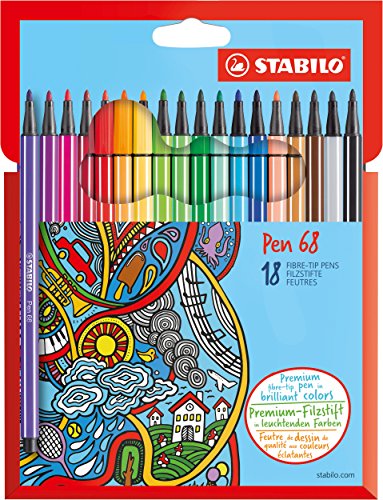 Pennarello Premium - STABILO Pen 68 - Astuccio in Cartone da 18 - Colori assortiti