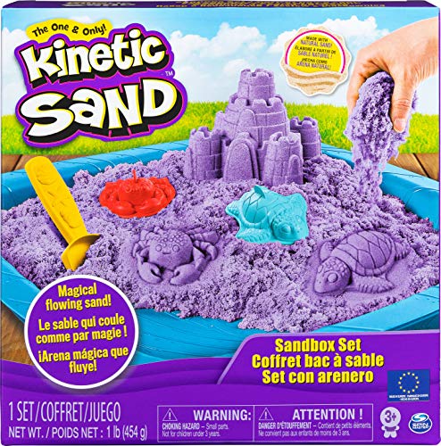 KINETIC SAND, Playset Castelli di Sabbia, 454 Grammi di Sabbia con Vaschetta, Colori a Sorpresa, dai 3 Anni, 6028092