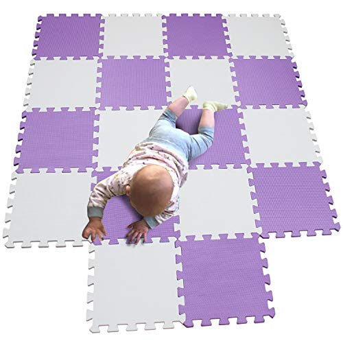 MQIAOHAM baby bambini bambino foam giochi gioco incastro mat per pezzi play puzzle schiuma tappetino tappeto Bianco Purple 101111