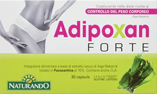 Naturando Adipoxan Forte, Integratore Alimentare per il Controllo del Peso Corporeo, 30 Capsule