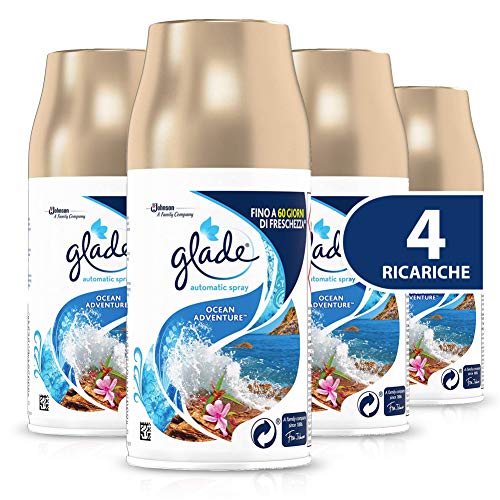 Glade Automatic Spray Ricarica, Fragranza Ocean Adventure, Formato Scorta, 1 Confezione da 4 x 269 ml