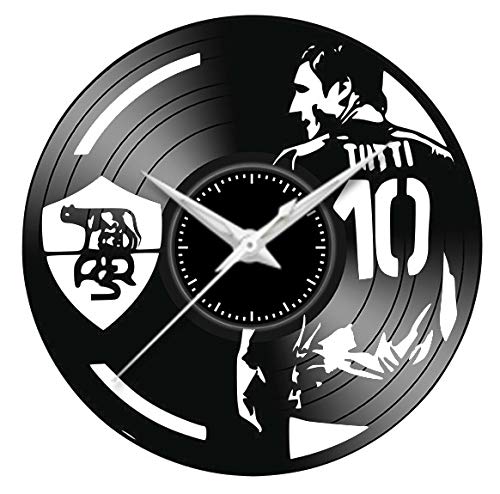 Fusorario Orologio in Vinile da Parete LP 33 Giri Silenzioso Idea Regalo A Tema Roma Totti