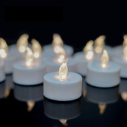 YIWER Candele a LED,24pezzi realistico a batteria falso candela calda luce bianco del bulbo,ultimi 100 + ore,si può il compleanno,Halloween o altre occasioni essere ampiamente（24pcs）