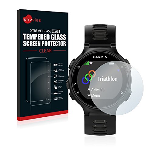 savvies Pellicola Vetro Temperato Compatibile con Garmin Forerunner 735XT Protezione Protettivo Schermo Glass Durezza 9H