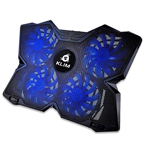 KLIM™ Wind - Base di raffreddamento PC Portatile + Il più potente Supporto PC portatile + Azione Rapida 1200 RPM + Gaming laptop stand + Blu + Nuova Versione 2020