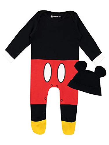 Disney Set di Tutina da Notte e Cappello per Bambino Mickey Mouse Rosso 3-6 Mesi