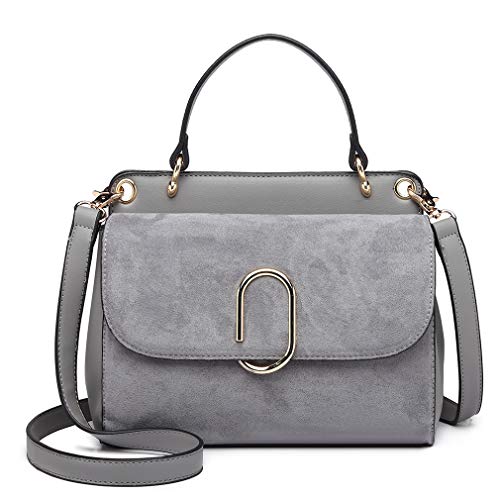 Miss Lulu Borsa a Mano Tote Donna Borsa a Tracolla Elegante Pelle Scamosciata