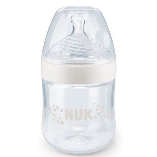 NUK Nature Sense biberon | 0-6 mesi | Tettarella in silicone | Sfiato anti-coliche | Senza BPA | 150 ml | Bianca | 1 pezzo