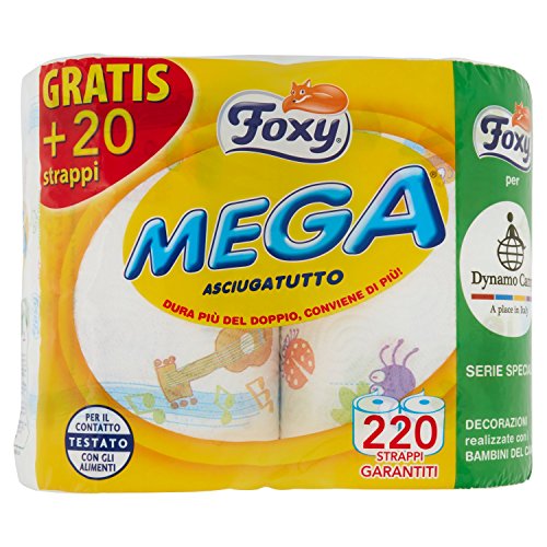 Foxy - Mega , Asciugatutto - 220 strappi, (2 pezzi)