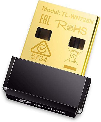 TP-Link TL-WN725N Adattatore USB Scheda di Rete, Wireless N 150Mbps, 2.4GHz, 1 Antenne Interne, USB 2.0, Nano Size