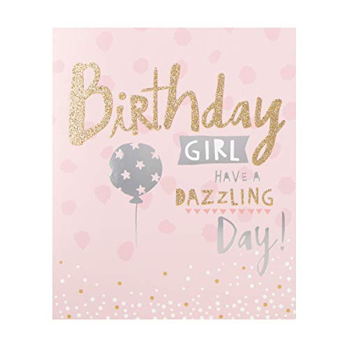 Hallmark - Biglietto di compleanno per ragazza di compleanno, con glitter e pellicola