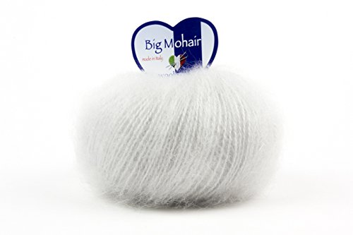 woolove Big Mohair - Filato in Mohair e Lana per Lavoro a Maglia.12 Grigio Perla