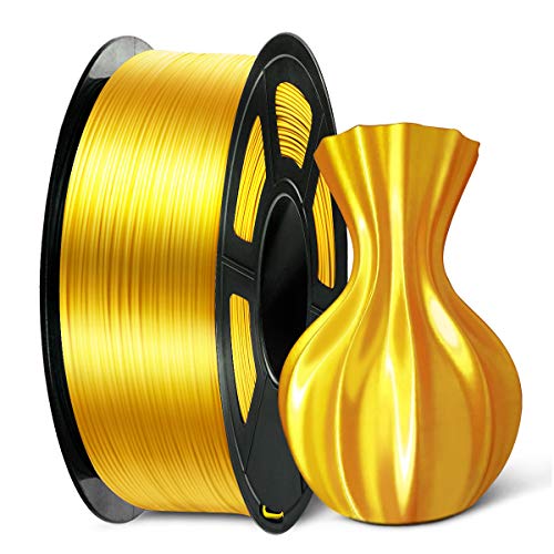 SUNLU 3D Filament 1.75, Shiny Silk PLA Filament 1.75mm, 1KG PLA Filament 0.02mm for 3D Printer 3D Pens, Light Gold 