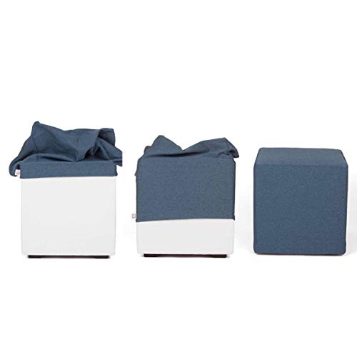 Arketicom Copri pouf poggiapiedi, FODERA Esterna di Rivestimento per Pouff Cubo in Poli Cotone, copripouf poggiapiedi su misura 35 45 50 55 60 80x80 cm adatto anche per pouf sacco