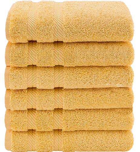 CASA COPENHAGEN Bella, set di 6 asciugamani turchi, include 6 Pcs Hand Towel Giallo irlandese