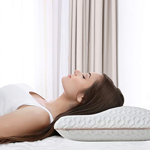 BedStory Cuscino Memory Foam 60x40cm, Cuscino Cervicale a Supporto Efficace per Tutte Le Posizioni, Cuscino Ortopedico per Riduce Dolori al Collo con Fodera Antibatterica Removibile