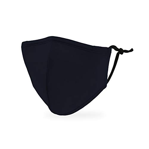 Weddingstar Kid's Washable Cloth Face Mask Reusable and Adjustable Protective Fabric Face Cover w/Dust Filter Pocket - Navy