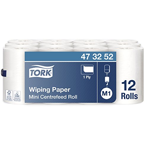 Tork 473252 Hydratek Mini roll, 1-ply, white120 m x 20 cm, 12 rolls/pack
