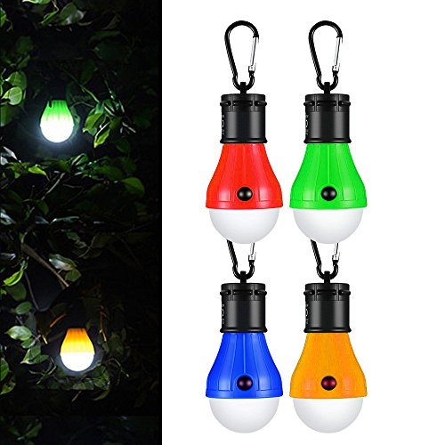 LED da Campeggio,Hovast Impermeabile Esterno LED Emergenza Lampada Portatile Alimentata a Batterie Lanterna da Campeggio [4 Pezzi] per l'escursionismo, la Pesca, la Caccia,le Attività di Alpinismo