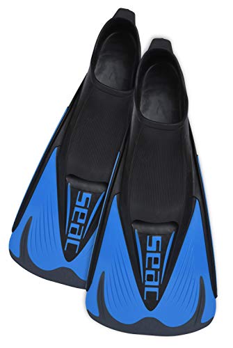 SEAC Speed S, Pinne Corte da Nuoto per Allenamento in Piscina e in Mare Unisex Adulto, Blu/Nero, 46/47 EU