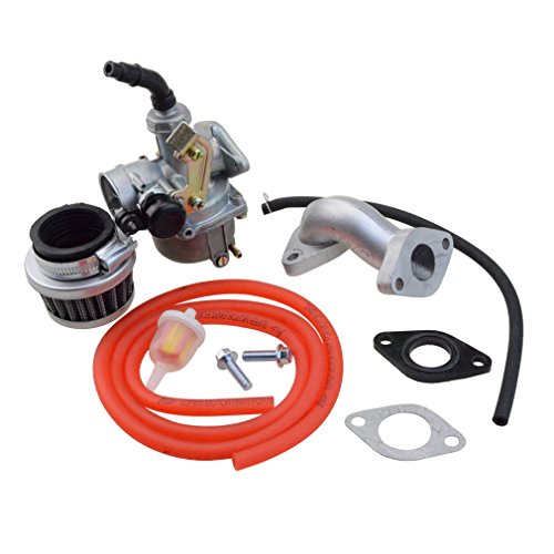 GOOFIT Carburatore Minimoto, 19mm PZ19 con Filtro Aria 35 con Tubo Carburante per XR CRF 50cc 70cc 90cc 110cc 125cc Scooter e Ciclomotore ATV Quad Rosso