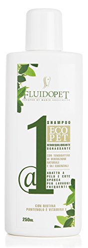FLUIDOPET Shampoo naturale ECOPET @1 - Fase 1 - SEBOEQUILIBRANTE E SGRASSANTE da 250 ML.