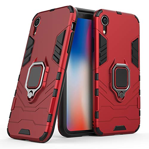 jaligel Cover per iPhone XR con Supporto Magnetico ad Anello(Funziona con Supporto Magnetico per Auto) Custodia Protezione Antiurto AntiGraffio Armor Bumper TPU Cover per iPhone XR 6.1