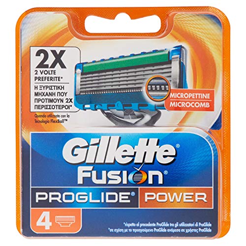 Gillette Fusion Proglide Power Lamette Di Ricambio - 4 Ricariche