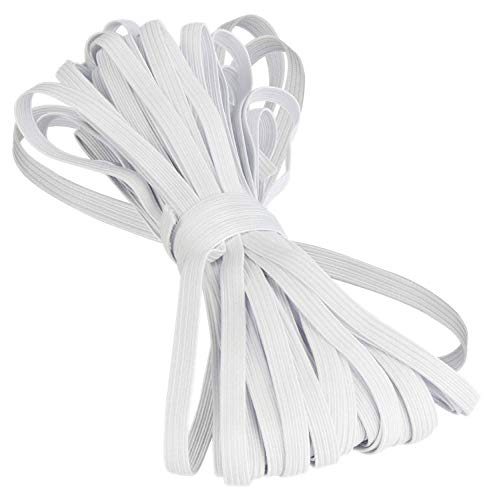 6mm 10metri Bianco Elastico Corda Piatto, Cordino Elastico Elastic Ribbon Cordoncino Elastico Piatto Cavo for Sewing and Crafts
