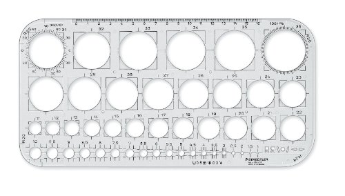STAEDTLER Cerchiometro Mars, mascherina di plastica per realizzare cerchi perfetti di varie dimensioni, 576 01