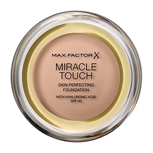 Max Factor Miracle Touch, Fondotinta Coprente con Acido Ialuronico, 045 Warm Almond - 11.5 g