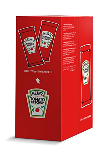 Heinz Tomato Ketchup Sachet - Confezione da 200 Pezzi