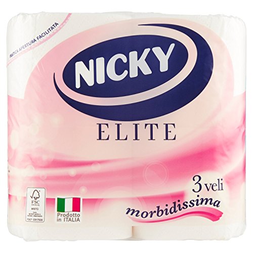 Nicky - Elite, Carta Igienica, 3 veli, 4 rotoli